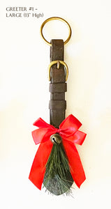 Holiday Decor: Rustic Equestrian Leather Ornament Door Greeter Horse Gift Mantel Decor - 3 sizes available