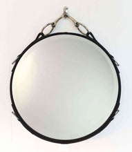 Load image into Gallery viewer, 30 inch Leather circle Mirror with snaffle bit 