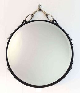 30 inch Leather circle Mirror with snaffle bit 