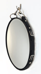 22" Leather Equestrian Mirror with Snaffle Bit