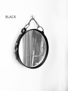 10" Petite Leather-Framed Equestrian Mirror Horse Gift