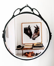 Load image into Gallery viewer, 16" Noire Snaffle Bit Leather Mirror, All Black