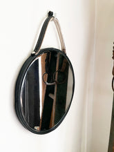 Load image into Gallery viewer, 12" Black and  White Strap Handle Mirror