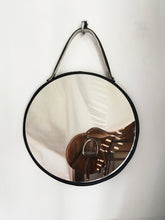 Load image into Gallery viewer, 12" Black and  White Strap Handle Mirror