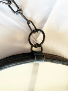 SOLD OUT: 16" Heel Chain and Distressed Leather Equestrian Mirror