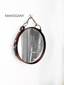 10" Petite Leather-Framed Equestrian Mirror Horse Gift