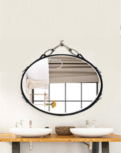 Load image into Gallery viewer, 36” x 24" Leather Snaffle Bit Mirror horse decor