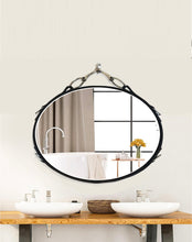 Load image into Gallery viewer, 36” x 24" Leather Snaffle Bit Mirror horse decor