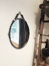 Load image into Gallery viewer, 12&quot; x 16&quot; Oval Black Bridle Mirror, horse decor