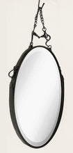 Load image into Gallery viewer, Porta Leather Mirror 28x20 Oval, with Royal Portuguese Black Bit