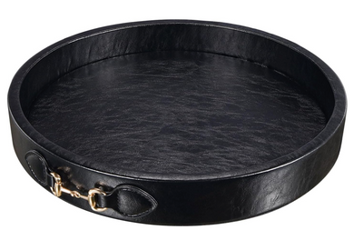 Vegan Leather Equestrian Serving Tray, 13