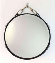 Load image into Gallery viewer, 26&quot; Leather Snaffle Bit Circle Mirror horse mirror