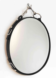 26" Leather Snaffle Bit Circle Mirror horse mirror