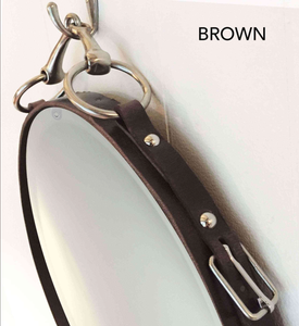 28” x 20" Leather Snaffle Bite Mirror horse decor