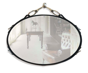 28” x 20" Leather Snaffle Bite Mirror horse decor