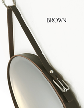 Load image into Gallery viewer, Leather Strap Circle Mirror - assorted sizes available (18", 24", 28", 30")