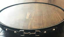 Load image into Gallery viewer, The Artisan Equestrian Serving Tray: Tan or Black leather 15" Lazy Susan