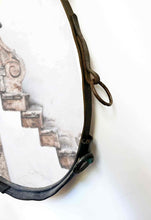 Load image into Gallery viewer, 20&quot;x28&quot; rustic harness mirror with vintage leather and harness details.