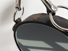 Load image into Gallery viewer, 16"x12" Equestrian Leather Mirror with Snaffle Bit, Oval Black, Brown or Mahogany Leather