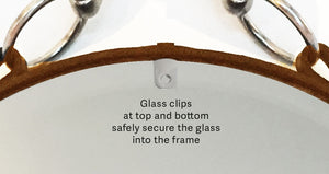 clips to secure mirror glass for safety