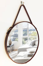 Load image into Gallery viewer, Leather Strap Circle Mirror - assorted sizes available (18", 24", 28", 30")