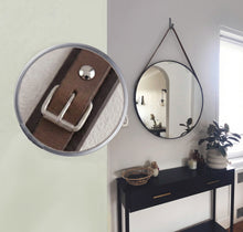 Load image into Gallery viewer, Leather Strap Circle Mirror - assorted sizes available (18", 24", 28", 30")