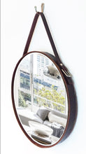 Load image into Gallery viewer, Leather Strap Circle Mirror - assorted sizes available (18", 24", 28", 30")