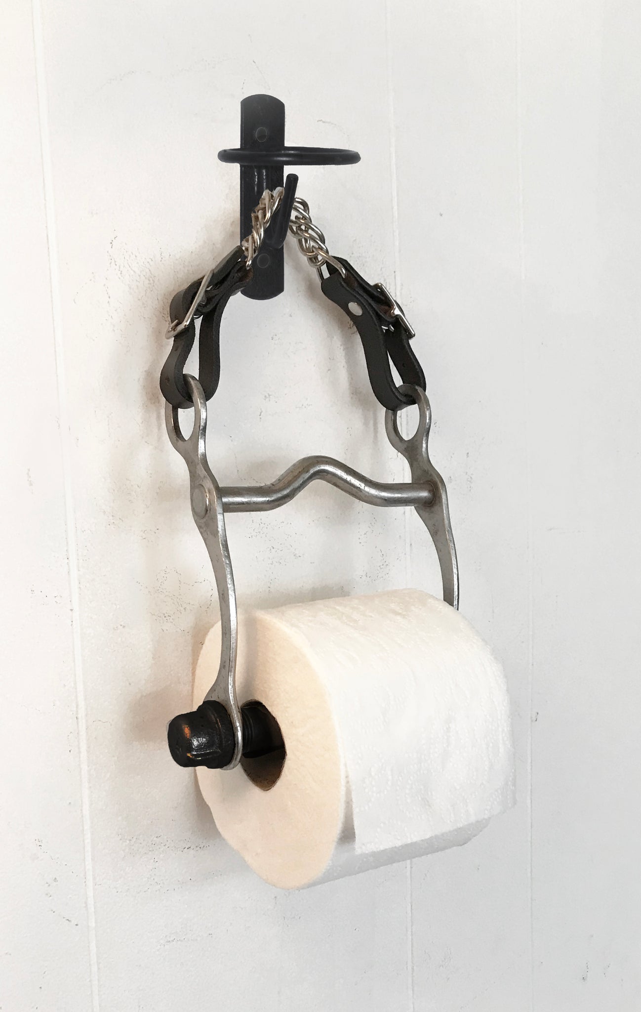 Paper Towel Holder / Kitchen Roll Holder From Leather, Wood
