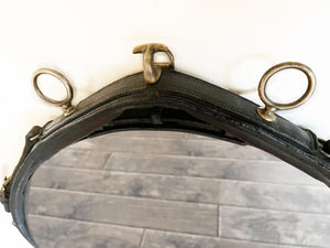 Leather & Brass Lunging Mirror - Horse Lovers, Farmhouse Chic