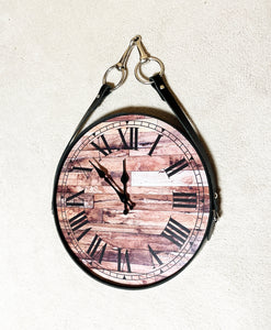 Leather & Equestrian Bit Wall Clock, Gift for Horse Lovers